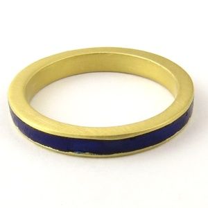 Vintage Gucci 18 Karat Yellow Gold and Enamel Ring Size 4.5 #4756